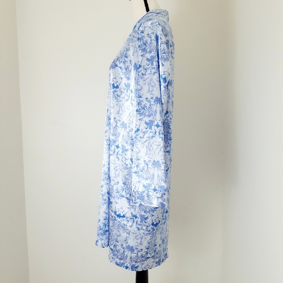 Adonna Women's Gray Floral Print Robe Sz L - Picture 4 of 7